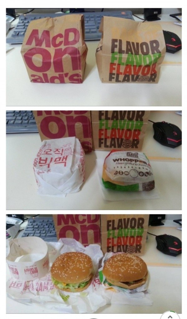 빅맥vs와퍼주니어 크기